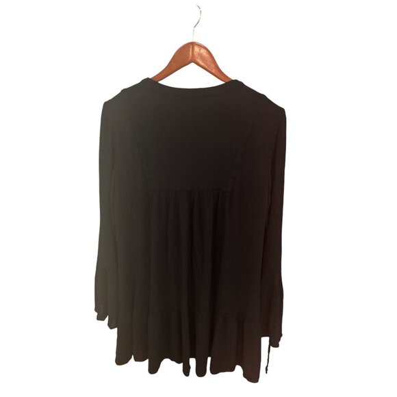 Long Tall Sally Womens Black Viscose Tunic Top Size 16 - Picture 2 of 6